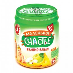 Пюре Маленькое счастье яблоко банан с 6 мес 90 г