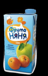Сок Фрутоняня яблоко абрикос без сахара с 5 мес 500 мл